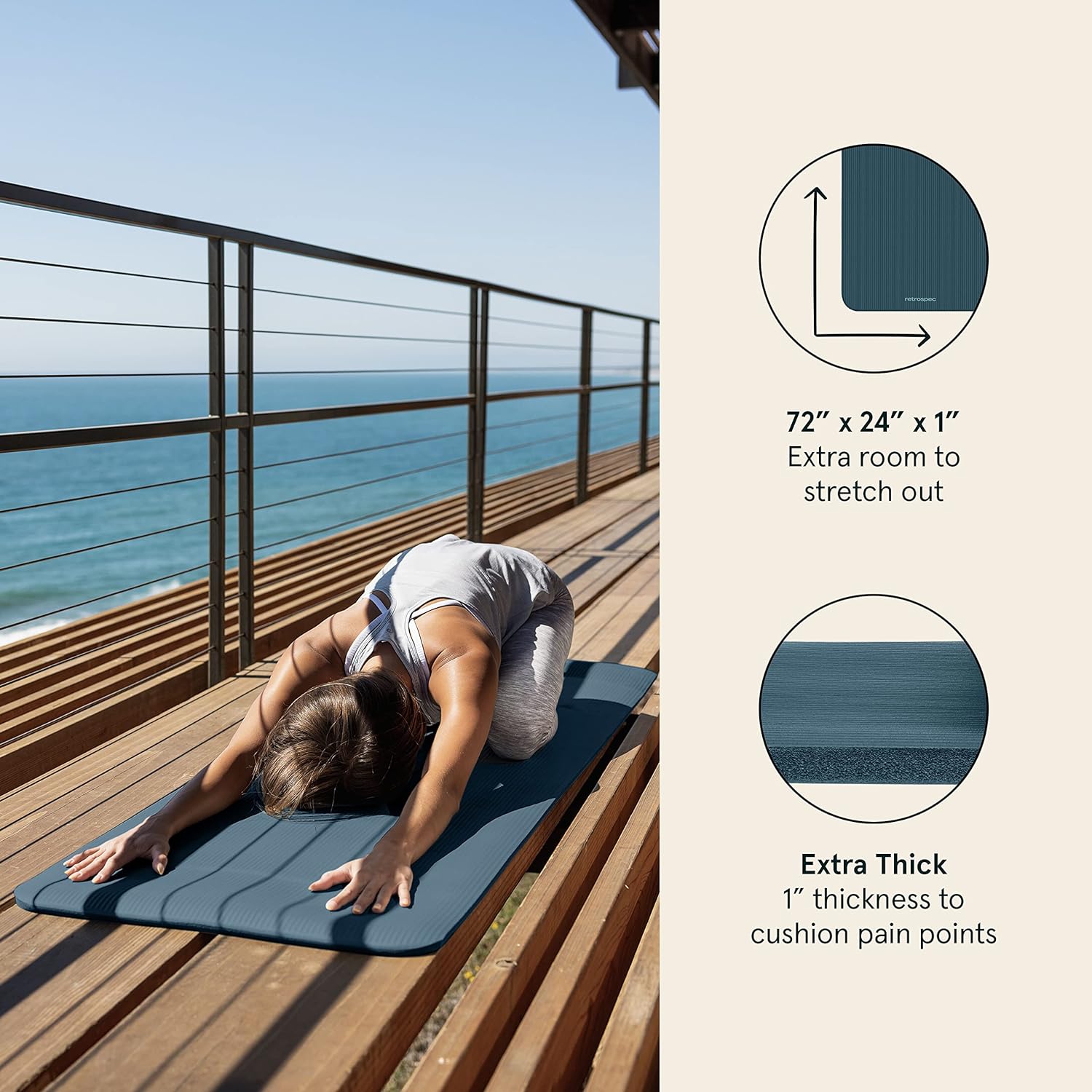 Yoga Mat, Non Slip Exercise Mat, Exercise Mat, Play Mat -1 Yoga Mat, Non Slip Exercise Mat, Exercise Mat, Play Mat -1
